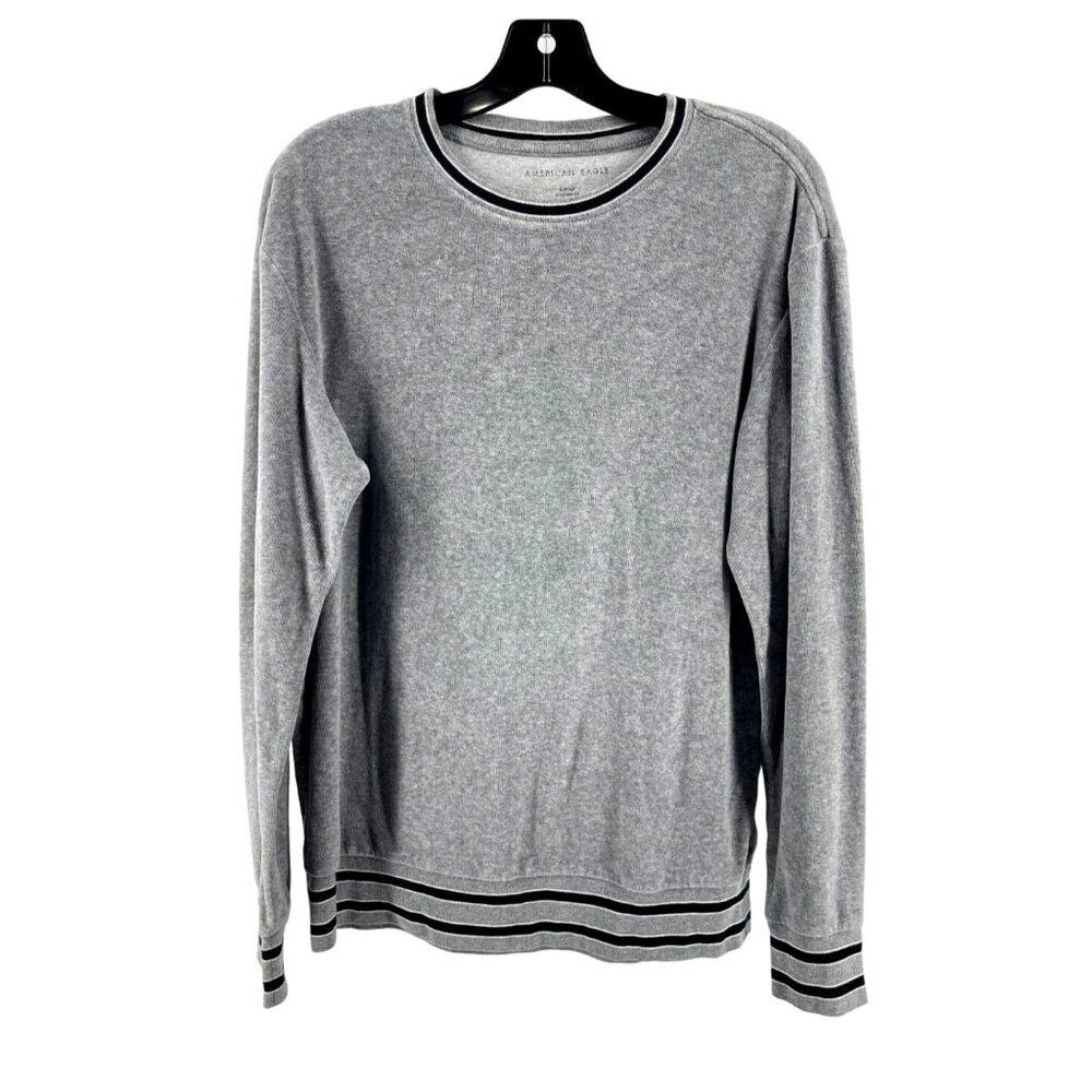 American Eagle Men's Gray Long Sleeve Soft Knit Sweater Sweat Shirt Size Small